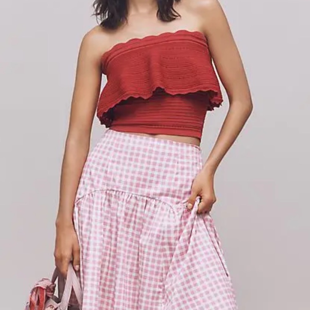 Anthropologie Knit Ruffle Tube Top - Picture 3 of 3